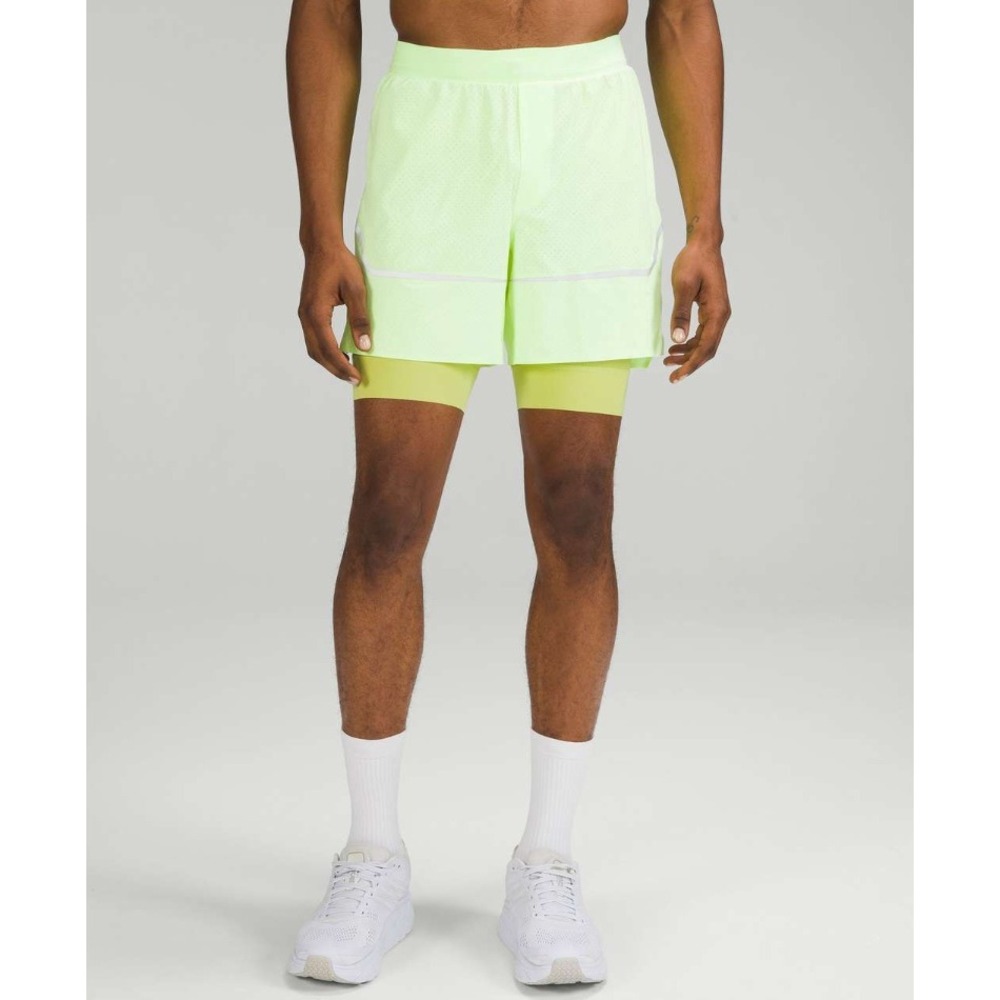 Lululemon Surge Lined Short 6" *Special Edition Faded Zap / Wasabi Men's Large